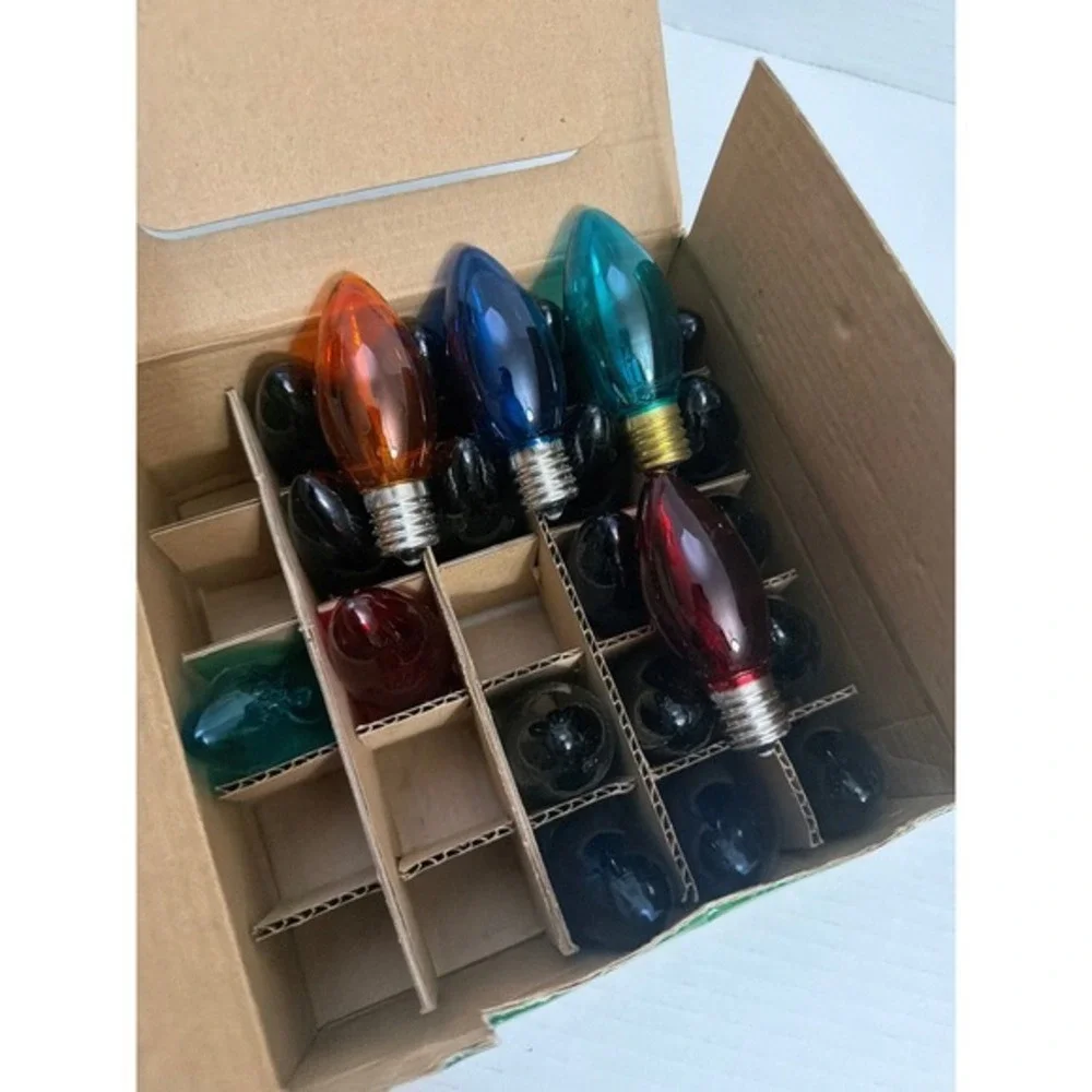 Celebrations 18C9 Blue Red Green Transparent Intermediate Base Bulbs 7 watt